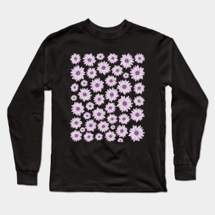 Violet Floral Pattern Long Sleeve T-Shirt